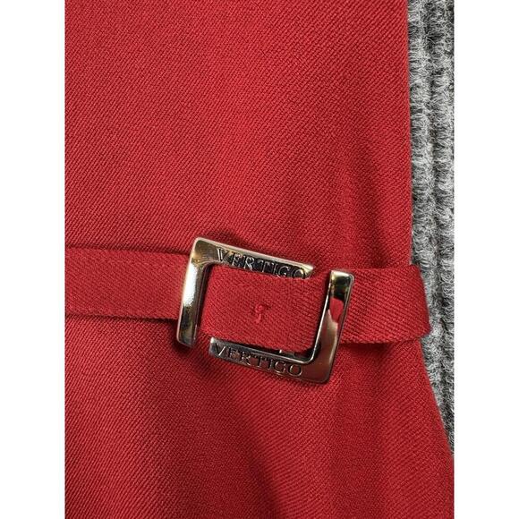 90s Vintage Designer Vertigo Paris Blazer Womens Medium Red Silver Accents Zips - Picture 4 of 15